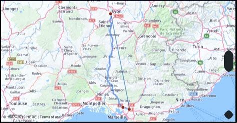 What is the distance from Lyon to Aix En Provence? Google Maps Mileage