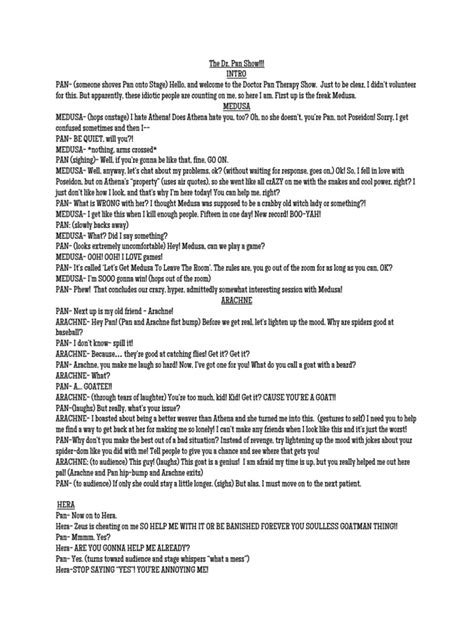 Therapy Skit Script Laughter Hera