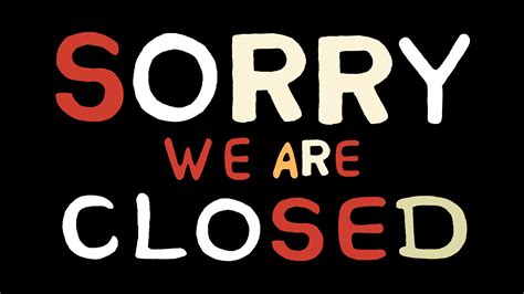 Sorry We Are Closed Sign Cartoon Style Animation With