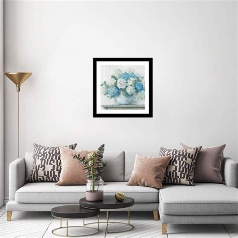 Icanvas Blue Hydrangea Cottage Crop By Carol Rowan Framed Fine Art