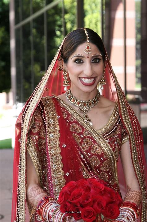 Traditional Dress Jewelry And Makeup Indian Bridal Wedding Dress Costume Red Wedding Dress