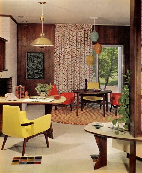 Branches in bottles and baskets. Groovy Interiors: 1965 and 1974 Home Décor