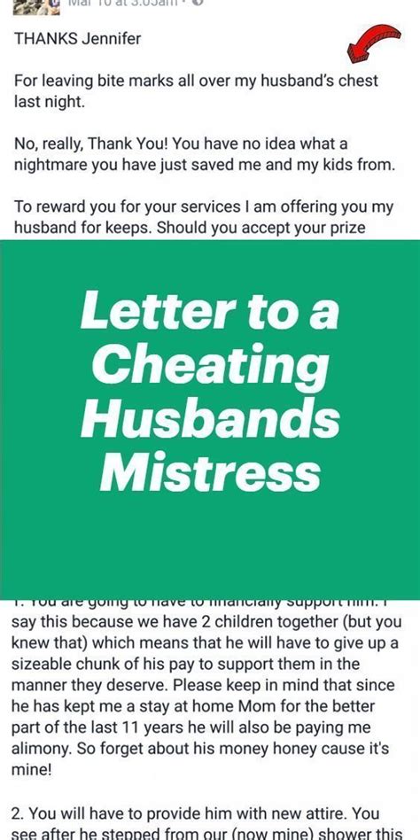 Letter To A Cheating Husbands Mistress Reward Yourself You Have No Idea Save Me Giving Up