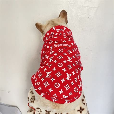 Louis Vuitton Dog Clothes New Supreme Hoodies 101 Dogdesignershop