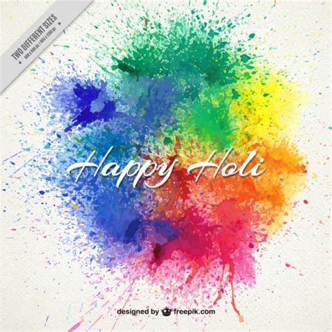 Free Vector Splashes Paint Happy Holi Background