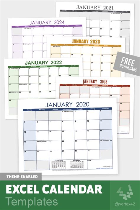Microsoft Excel Calendar Template 2021 Free Year 2021 Calendar