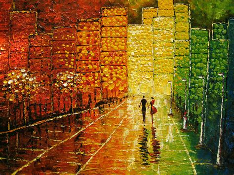 Modern Canvas Painting Cityscape Painting By Enxu Zhou Fine Art America