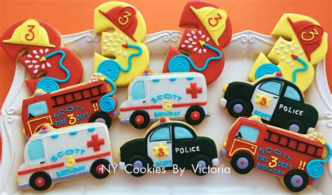 Fire Truck Theme Birthday Cookies Fire Truck Cookies Birthday Number