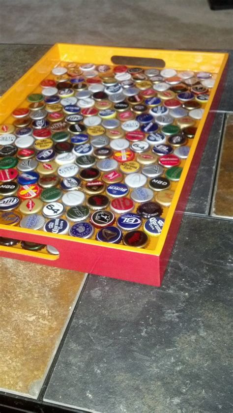 Beer Cap Serving Tray By Capstastic On Etsy 4500 Beer Cap Projects