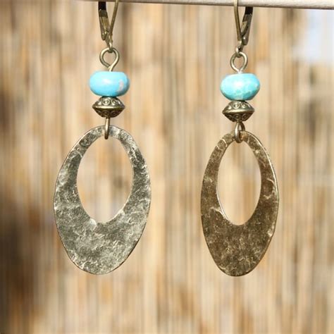 Boho Earrings Bohemian Earrings Turquoise By NtikArtJewelry