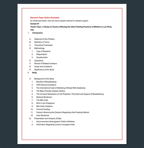 You've already rated students with this rubric. Research Outline Template - 20+ Formats, Examples and Samples