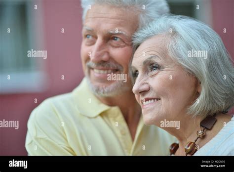 Happy Mature Couple In Town Stock Photo Alamy