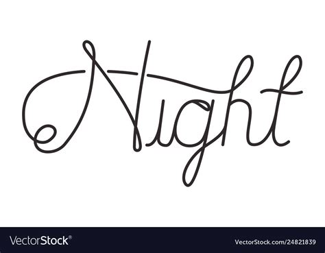 Night Word Calligraphy Message Royalty Free Vector Image