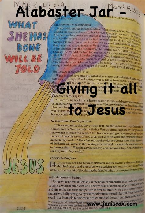 Alabaster Jar Giving All To Jesus Growing Through Gods Word