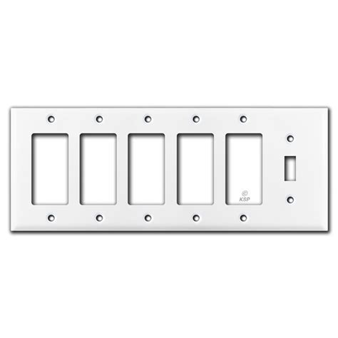 2 Toggle 3 Decora Rocker Switch 5 Gang Wall Plate Covers White