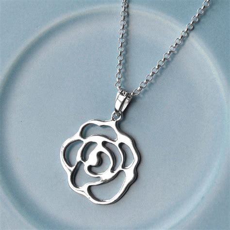 Sterling silver personalised name necklace. Sterling Silver Rose Necklace By Martha Jackson Sterling ...