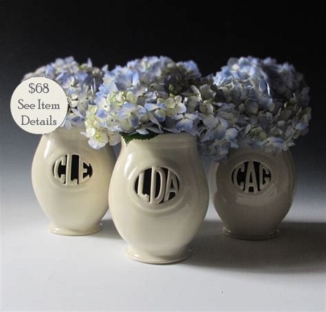 Personalized Monogrammed T Handmade Vase For By Maidofclay