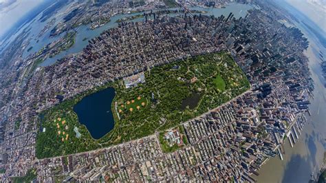 Interesting Photo Of The Day Wide Angle Aerial View Of Central Park