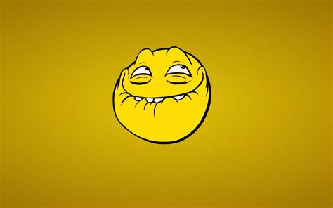 Smile Trollface Yellow Cartoon Wallpaper 1920x1200 9610