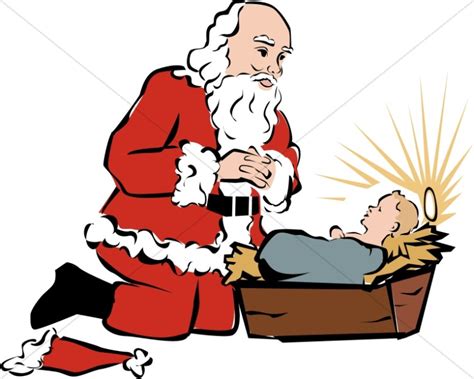 Santa Kneeling At Manger Clipart 10 Free Cliparts Download Images On