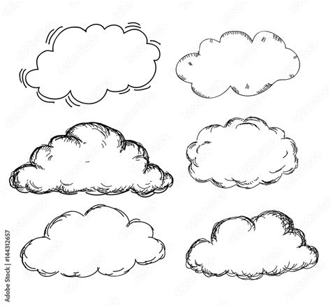 Hand Drawn Clouds Vector Stock Vector Adobe Stock