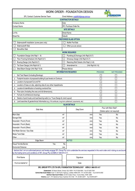 Scope Of Work Template Excel