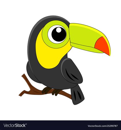 Cute Cartoon Toucan Isolated Royalty Free Vector Image