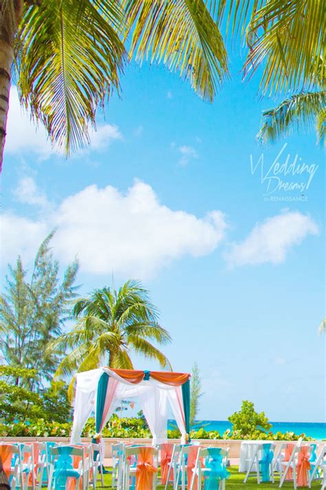 12 coral & turquoise digitale papers. Vibrant coral and turquoise, beach-themed wedding ceremony ...