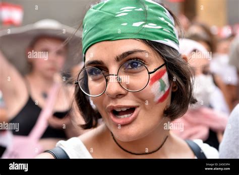 lebanese girl voicing her views at anti government protests downtown beirut lebanon 19