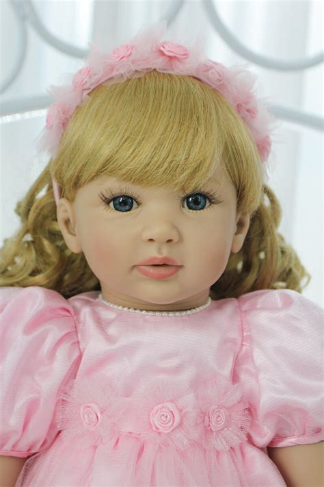 60cm Reborn Toddler Girl Curly Blonde Hair Princess Lifelike Baby