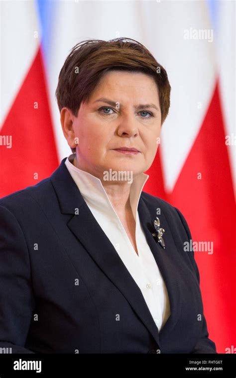 Polish Prime Minister Beata Szydlo During Press Conference Photo By Mateusz Wlodarczyk