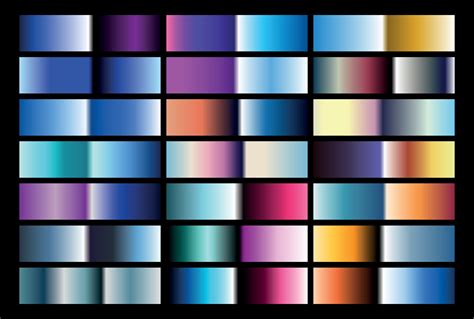 80s Chrome Gradients For Type And Backgrounds 3414956 Vector Art At
