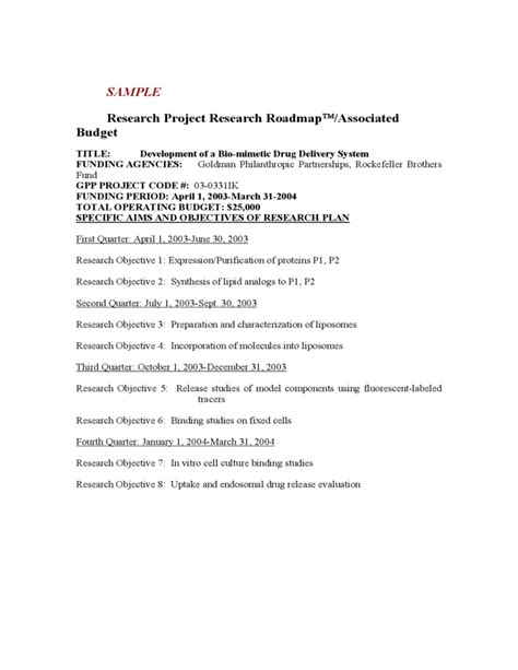 Project Research Roadmap Template Free Download