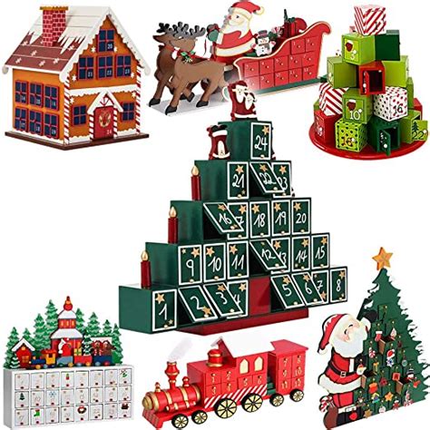 Advent Calendar Reusable Wooden Decor Refillable Diy Christmas