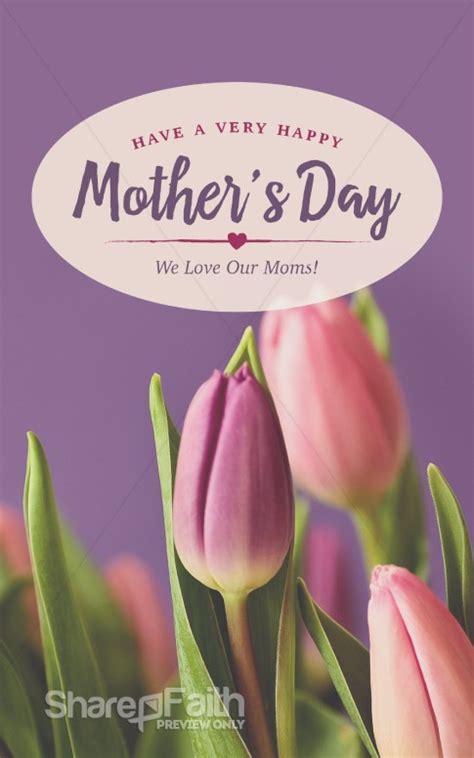 Mothers Day Tulips Religious Bulletin Mothers Day Bulletin Covers