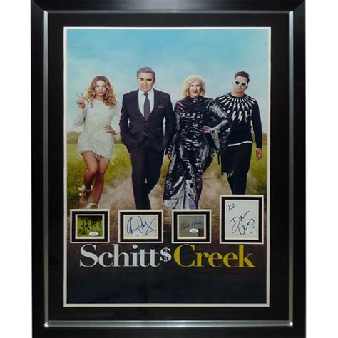 schitt s creek full size tv poster deluxe framed with all 4 cast autog palm beach autographs