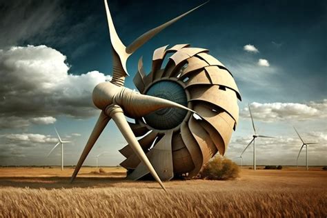 Premium Ai Image A Picture Of Futuristic Wind Turbines With A Blue