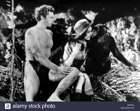 Johnny Weissmuller Maureen O Sullivan Tarzan The Ape Man Stock