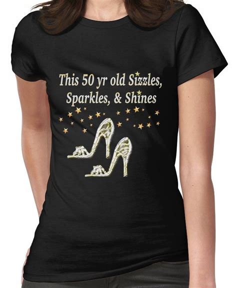 Sparkling 50th Birthday Shoe Queen Womens T Shirt Birthdayprintables