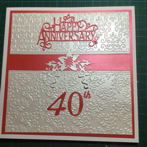 Ruby Anniversary Card Anniversary Cards Handmade 40th Birthday Cards