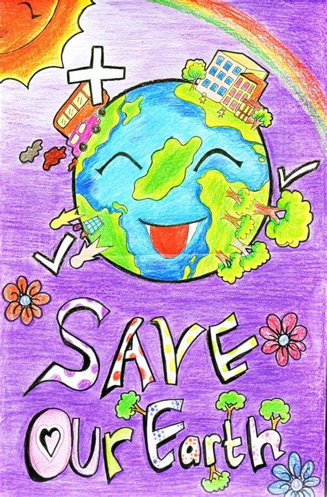 How To Draw Save Earth Poster At How To Draw