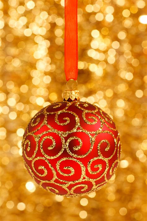 Christmas Bauble On Gold Free Stock Photo Public Domain Pictures