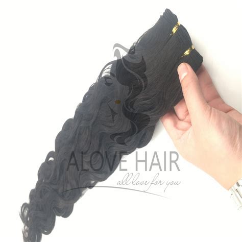 Best Remy Wavy Hand Tied Hair Extensions Alove Hair