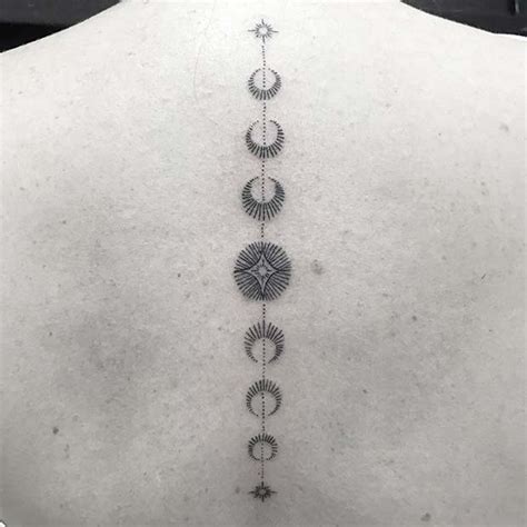 Top More Than 80 Moon Phases Spine Tattoo Super Hot In Cdgdbentre
