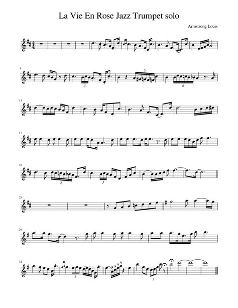 Browse all jazz trumpet sheet music. La Vie En Rose Jazz Trumpet solo Sheet music for Trumpet (In B Flat) (Solo) | Musescore.com