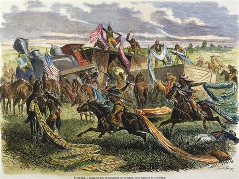 Sioux Raiding Train 1869 Nsioux Native Americans Pillaging A