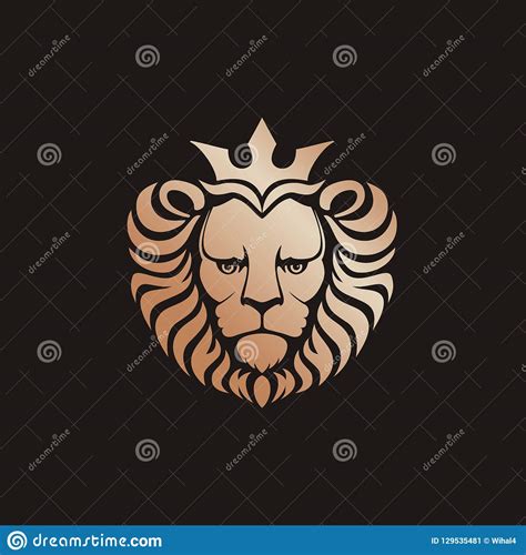 Lion Logo Lion Head With Crown Illustration Emblem Design