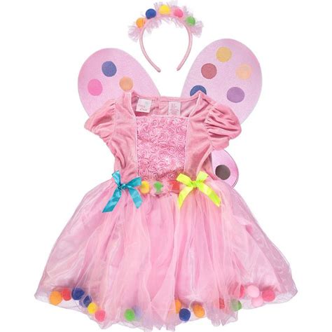 Brand New ~ Girls Dress Up Pretend Play Costume Pom Pom Fairy Wings