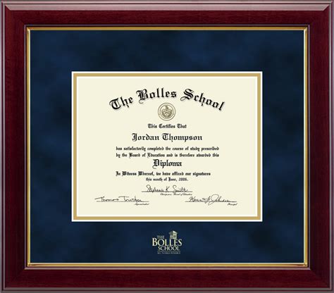Embossed Gallery Diploma Frame The Bolles School