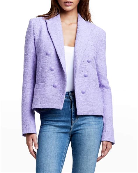 L Agence Brooke Double Breasted Crop Blazer Neiman Marcus